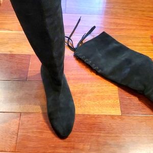 Chloe tall black suede boots in good condition